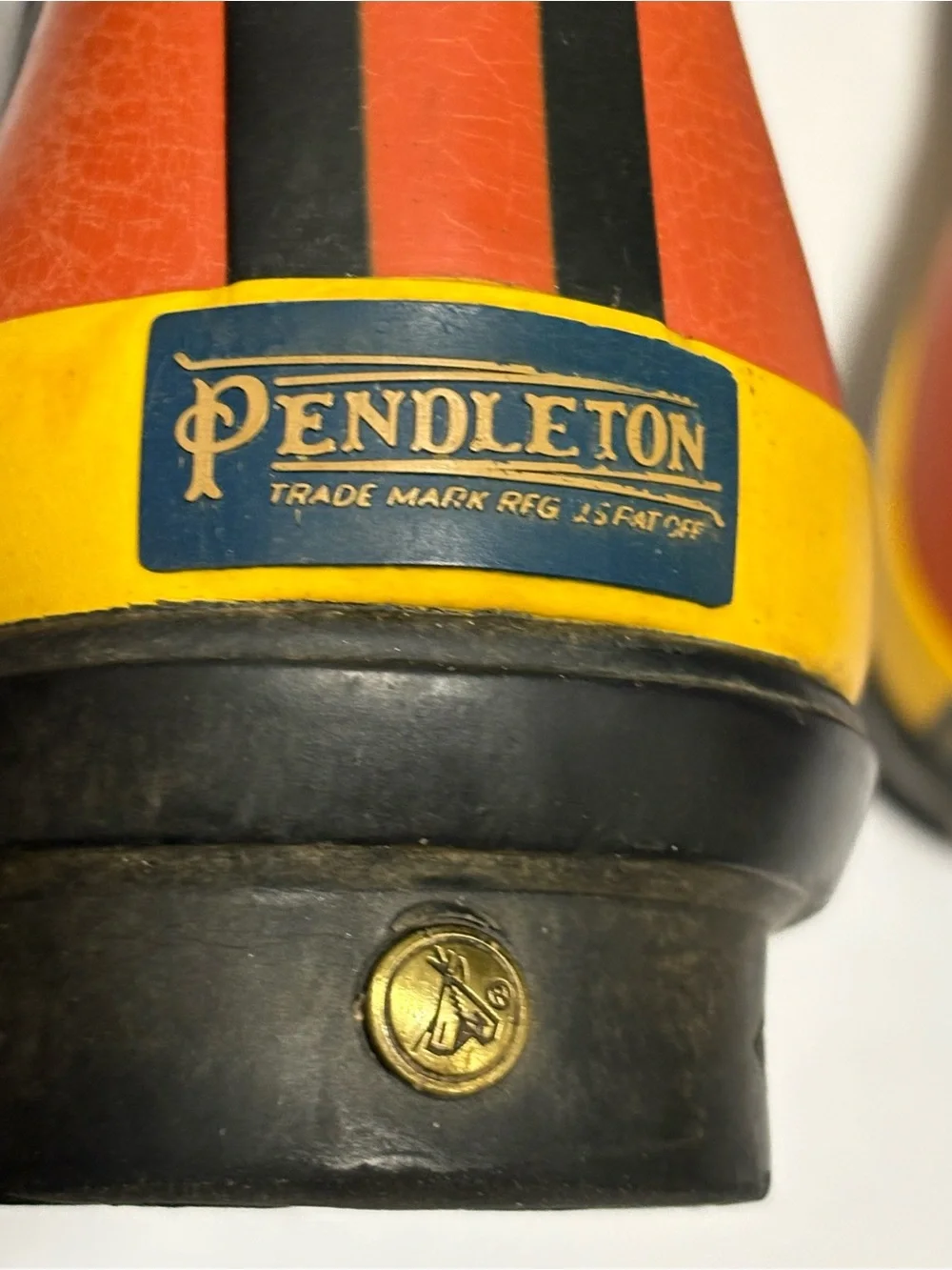 Pendleton Orange and Yellow Short Women's Rubber Boots